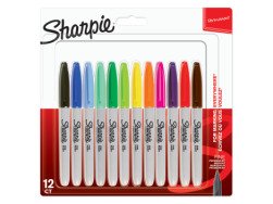 Sharpie Permanent Markers Fine Point Assorted Colours 12 pcs.