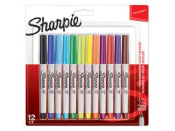 Sharpie Permanent Markers Ultra Fine Point Assorted Colours 12 pcs.