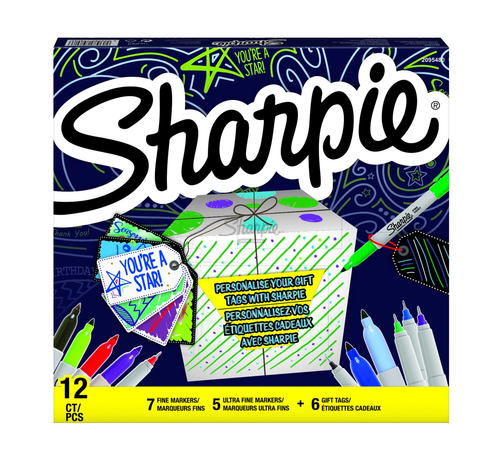 Sharpie Fine and Ultra Fine Permanent Marker with gift tags