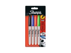 Sharpie Permanent Markers  Fine Point Assorted Colours - 4 pcs.