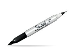 Sharpie Twin Tip Permanent Marker Fine & Ultra-Fine Points Black  -  1 pcs.