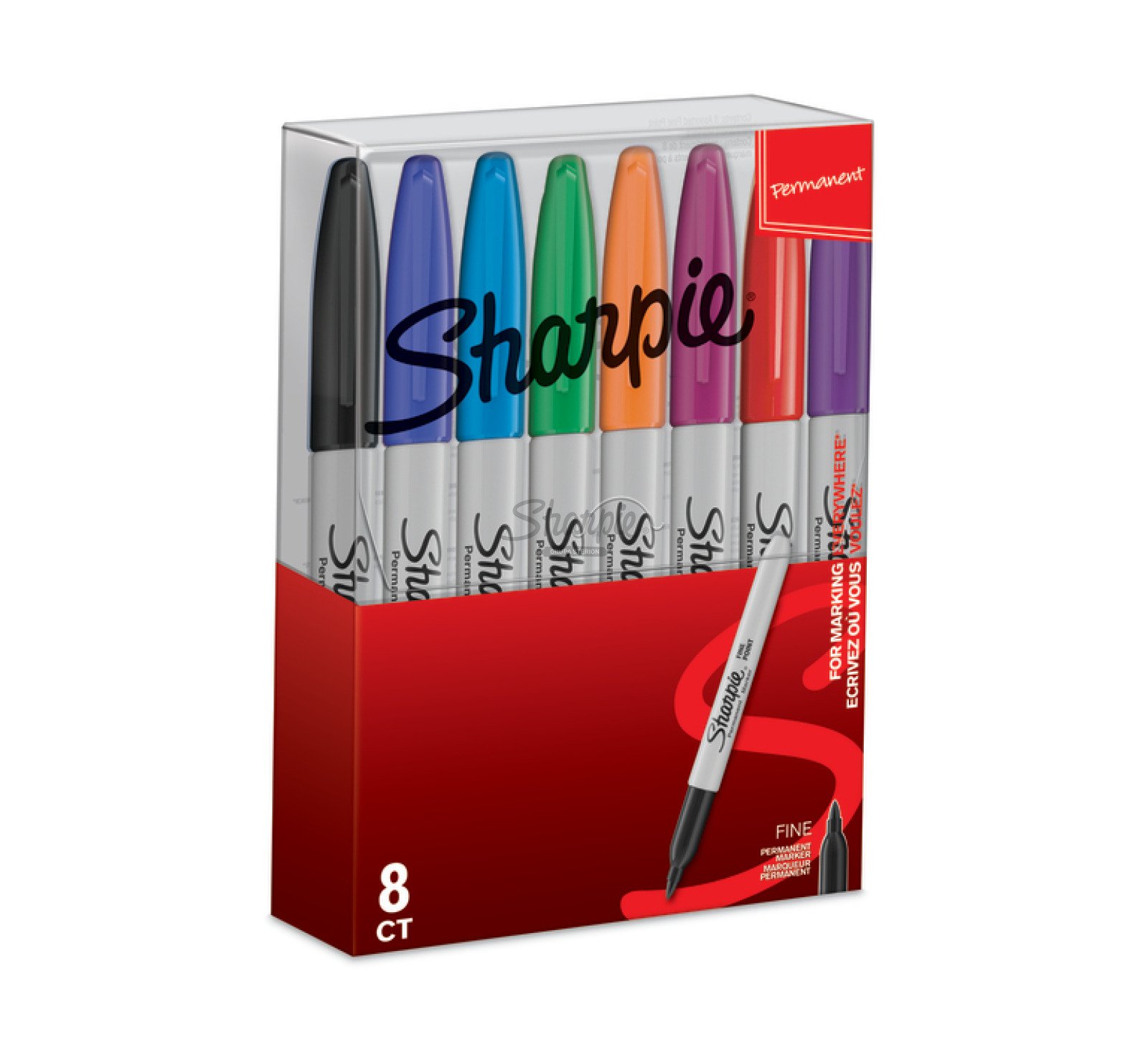 Sharpie Permanent Markers Fine Point Assorted Colours  - 8 pcs.